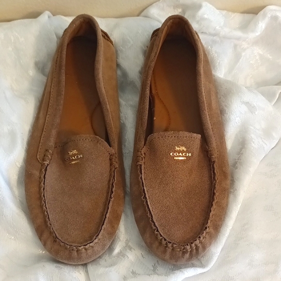 Coach Shoes Coach Amber Tan Suede Leather Womens Loafers Size 85 B